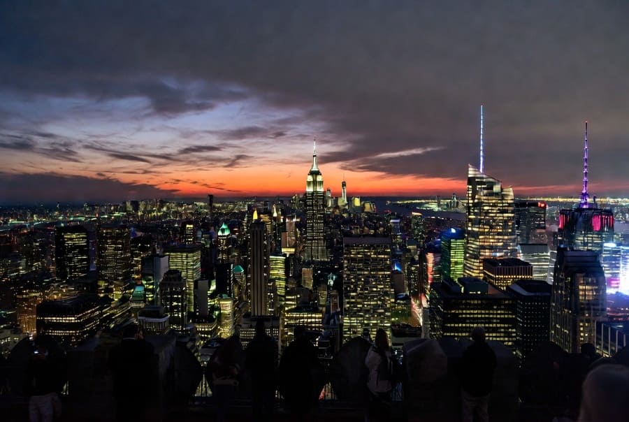Vista desde la azotea del Top of the Rock al atardecer